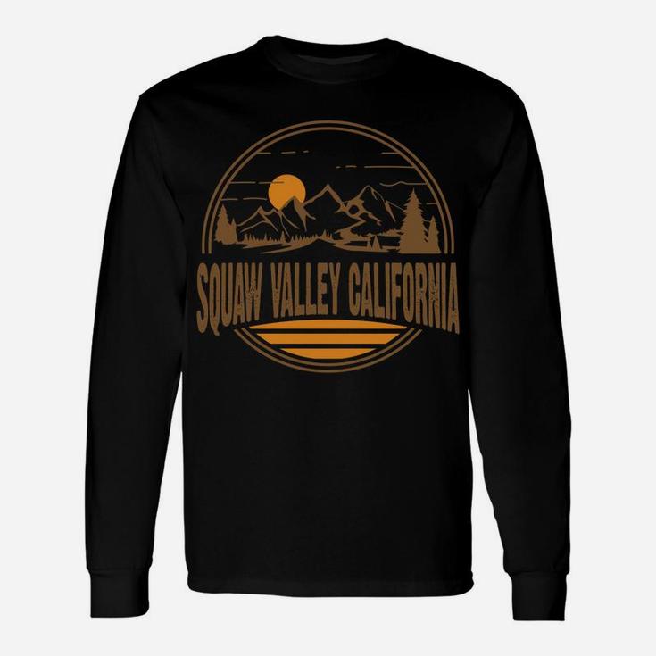 Vintage Squaw Valley California Mountain Hiking Print Sweatshirt Unisex Long Sleeve
