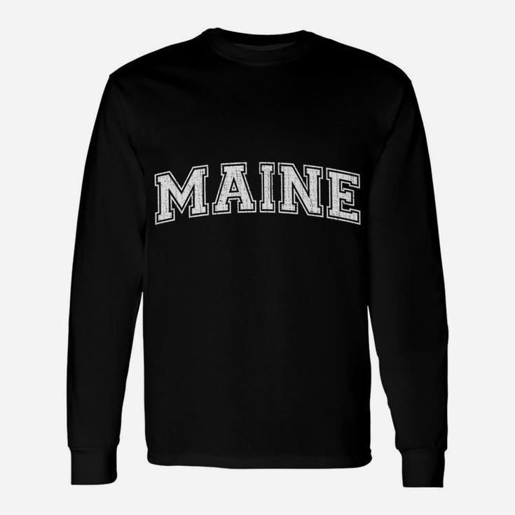 Vintage University-Look Maine Distressed Unisex Long Sleeve