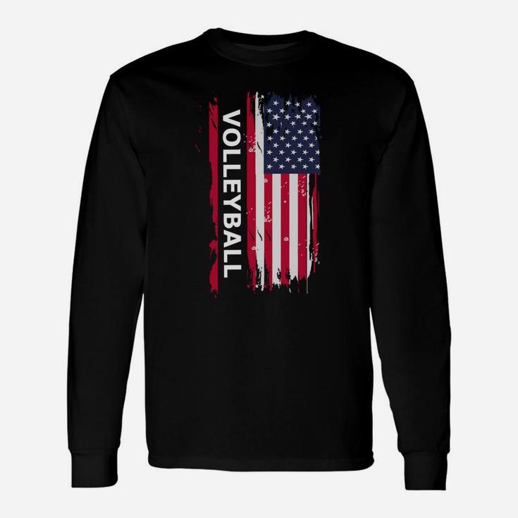 Volleyball Usa Patriotic, Volleyball Players And Coach Gift Unisex Long Sleeve