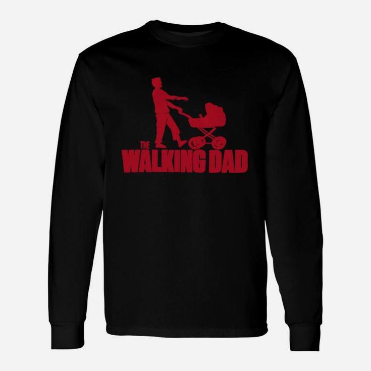 Walking Dad Langarmshirts mit Kinderwagen, Lustiges Langarmshirts für Väter