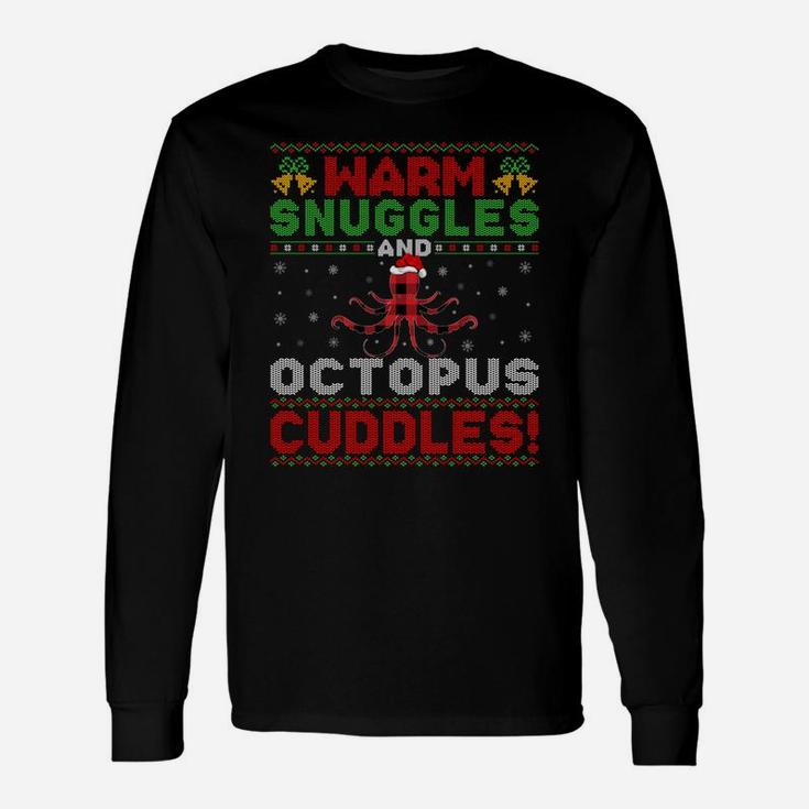 Warm Snuggles And Octopus Cuddles Ugly Octopus Christmas Sweatshirt Unisex Long Sleeve