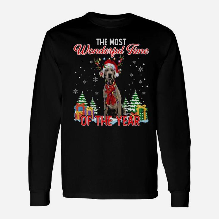Weimaraner The Most Wonderful Time Of The Year Long Sleeve T-Shirt