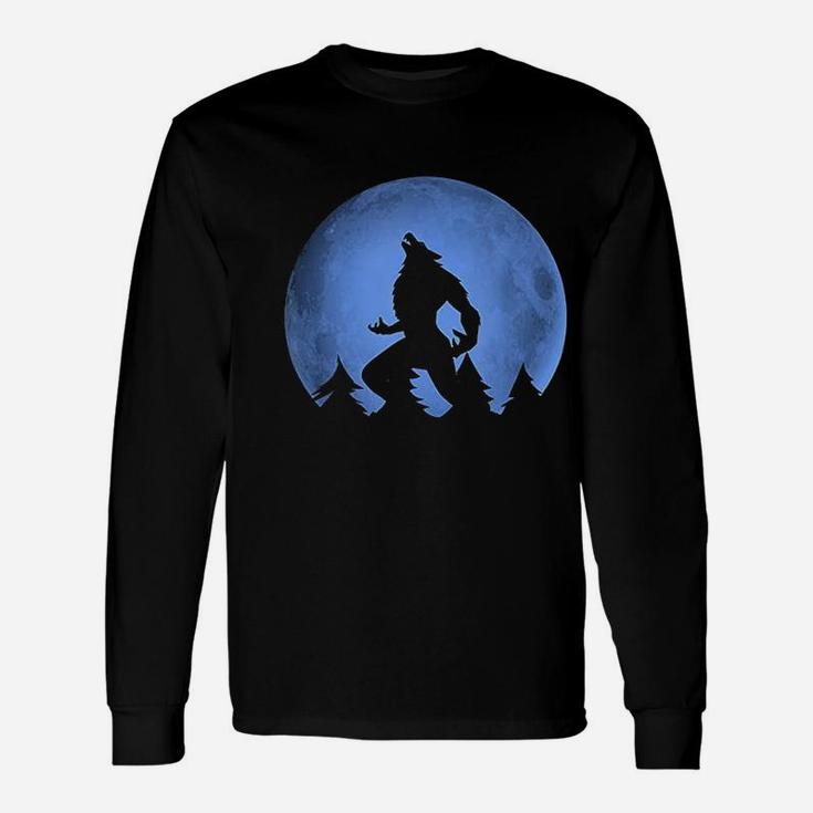 Werewolf Blue Moon Wolf Full Moon Long Sleeve T-Shirt