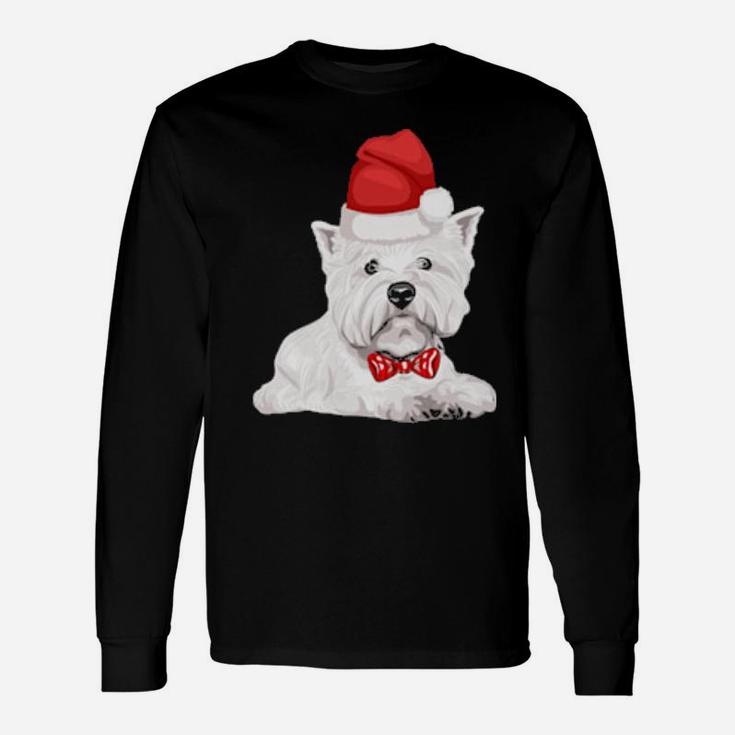 Westie Dog In Santa Hat For Dogs Long Sleeve T-Shirt