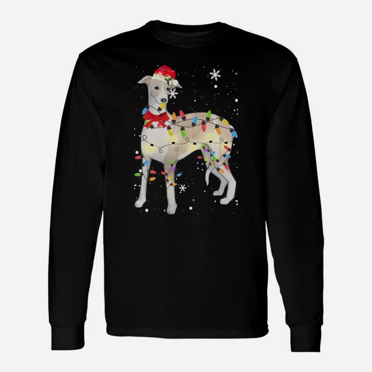 Whippet Dog Christmas Light Xmas Mom Dad Gifts Sweatshirt Unisex Long Sleeve