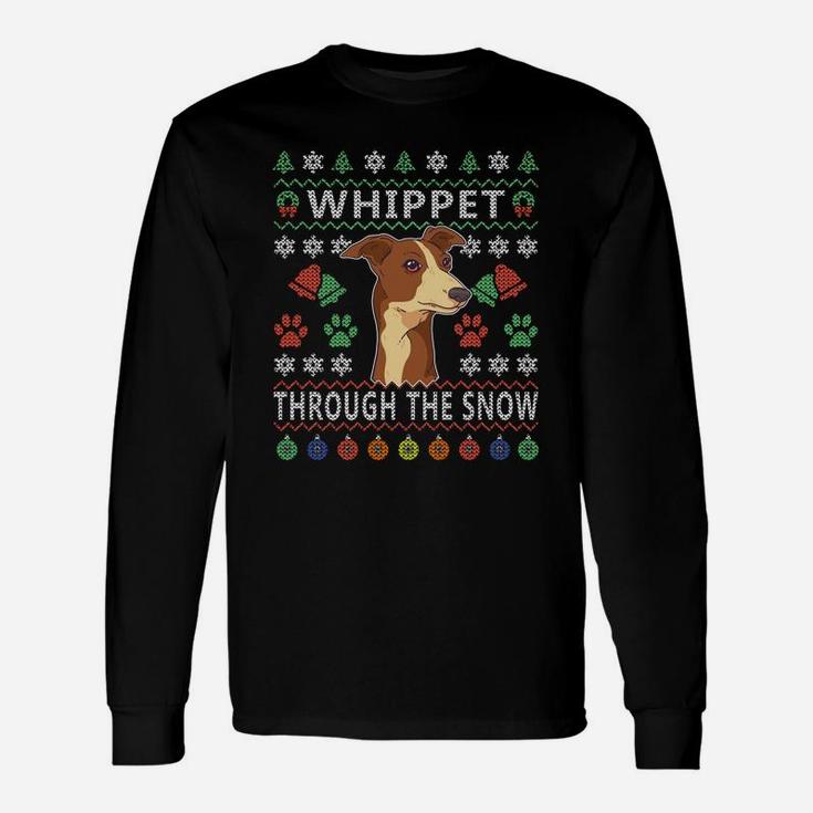 Whippet Ugly Christmas Sweatshirt Greyhound Dogs Gift Ideas Unisex Long Sleeve