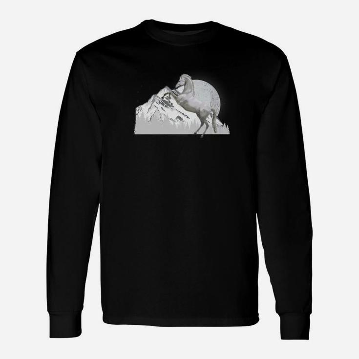 Wild White Horse In A Rocky Mountain Horse Lover Long Sleeve T-Shirt Wild White Horse In A Rocky Mountain Horse Lover Long Sleeve T-Shirt
