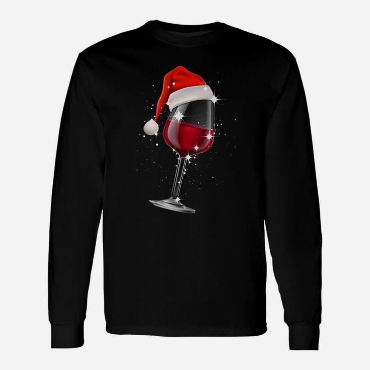 Wine Glasses Santa Hat Christmas Cann't Be Fun Without Wine Sweatshirt Unisex Long Sleeve