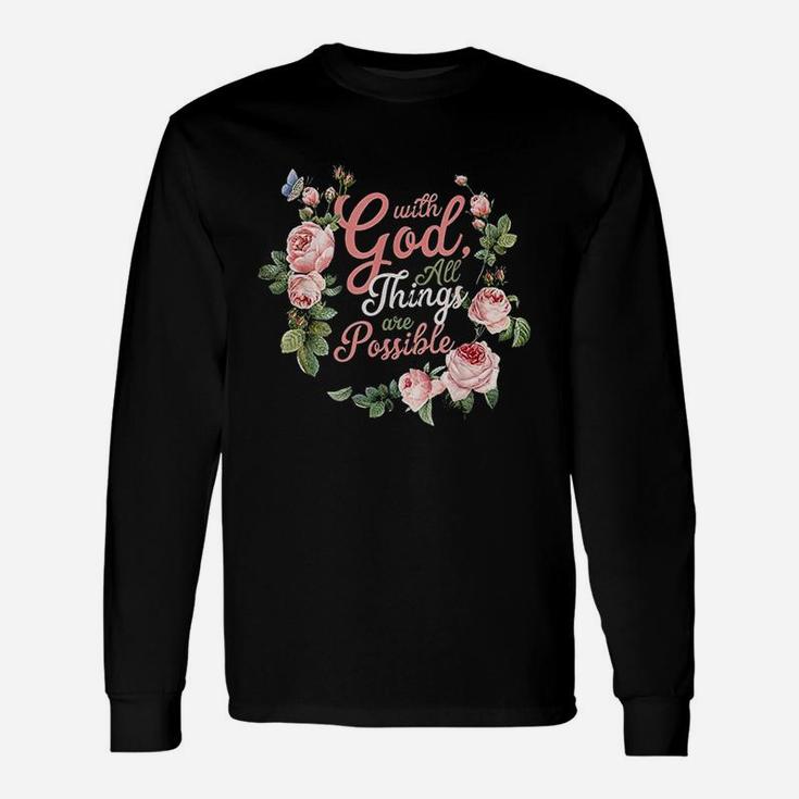 With God All Things Are Possible Prayer Unisex Long Sleeve
