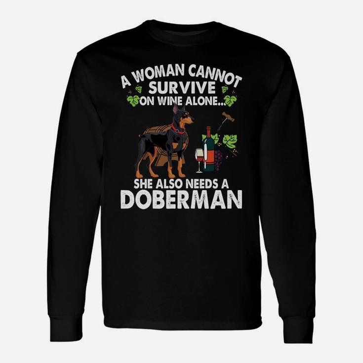 Woman Cannot Survive Coffee Alone Need Doberman Dog Tshirt Woman Cannot Survive Coffee Alone Need Doberman Dog Tshirt
