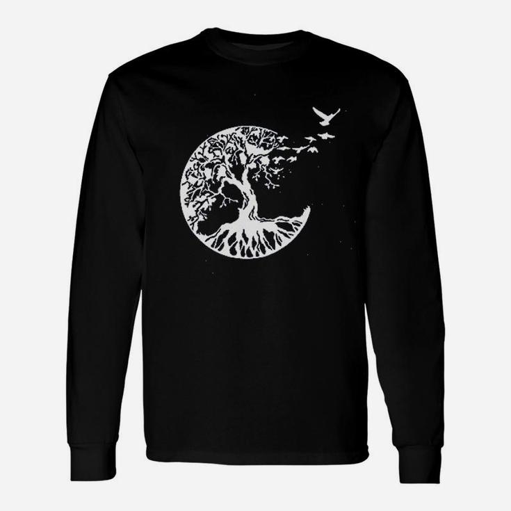 Women Life Tree Birds Graphic Outdoor Nature Hiking Camping Unisex Long Sleeve