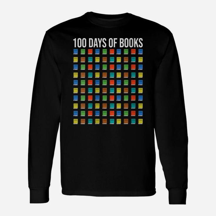 Womens 100 Days Of Books Happy 100Th Day Librarian Teacher Gift Unisex Long Sleeve