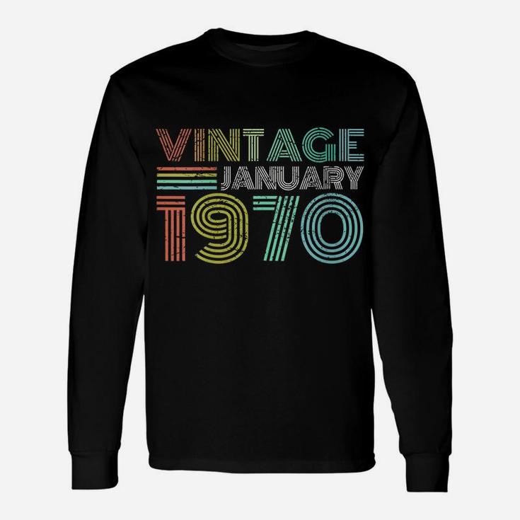 Womens 49Th Birthday Gift Vintage January 1970 Forty Nine Years Old Unisex Long Sleeve