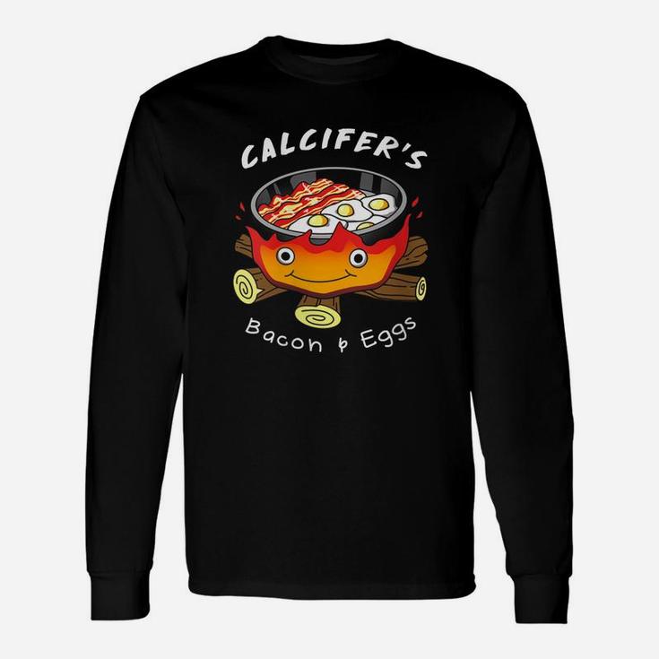 Womens Calcifer's Bacon And Egg Cook - Food Lover T Shirt Unisex Long Sleeve