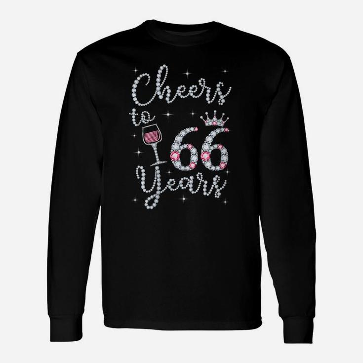 Womens Cheers To 66 Years 1955 66Th Birthday Gift Tee For Womens Unisex Long Sleeve