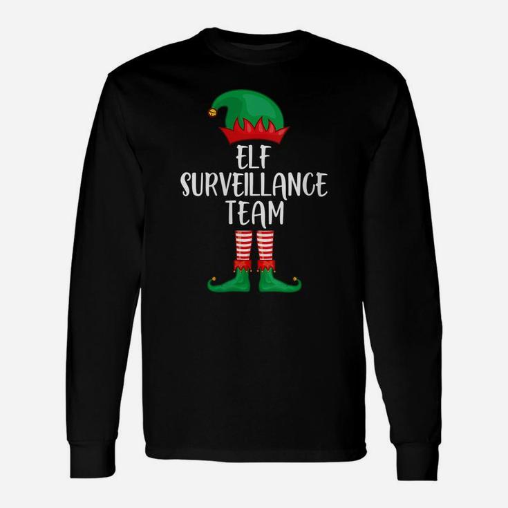 Womens Elf Surveillance Team Christmas Party Matching Family Group Unisex Long Sleeve