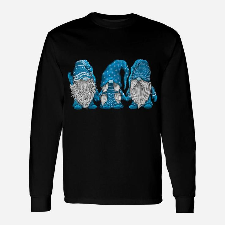 Womens Hanging With Blue Gnomies Santa Gnome Christmas Costume Unisex Long Sleeve