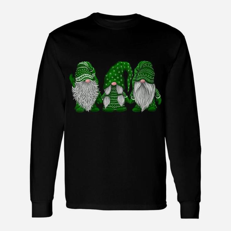 Womens Hanging With Green Gnomies Santa Gnome Christmas Costume Unisex Long Sleeve