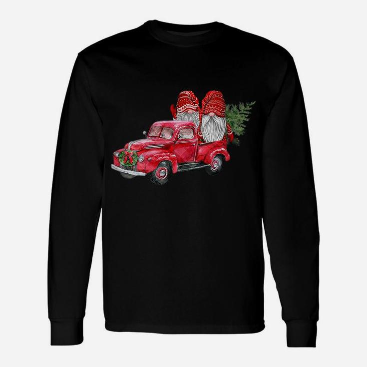 Womens Hanging With Red Gnomies Santa Gnome Christmas Car Unisex Long Sleeve