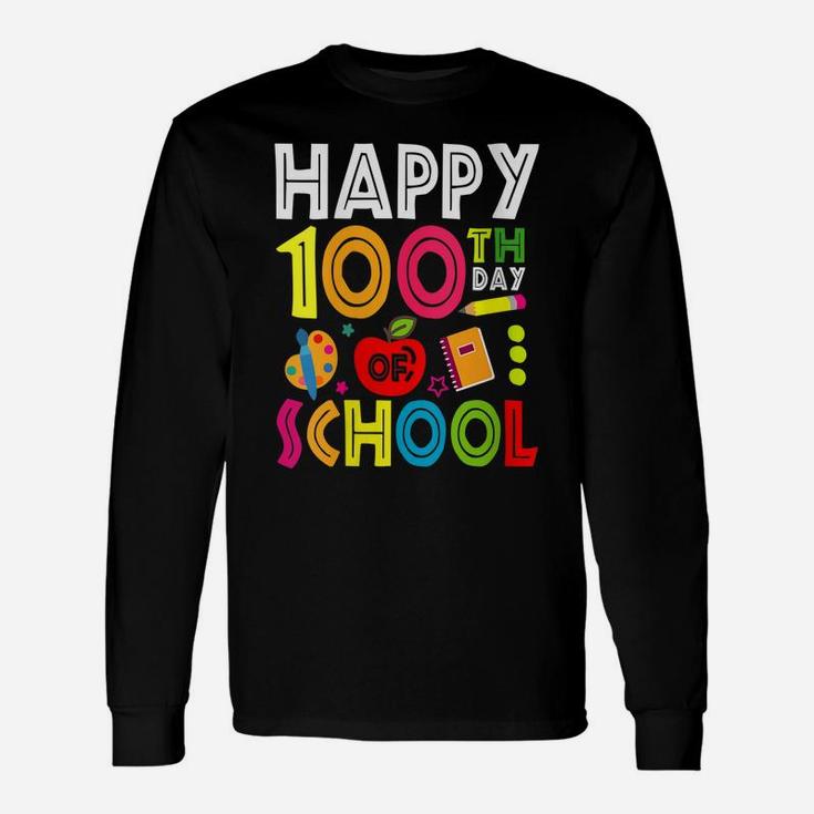Womens Happy 100Th Day Of School Teacher & Student 100Th Day School Unisex Long Sleeve