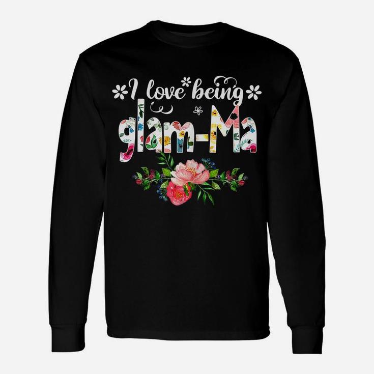 Womens I Love Being Called Glam-Ma Flower Unisex Long Sleeve