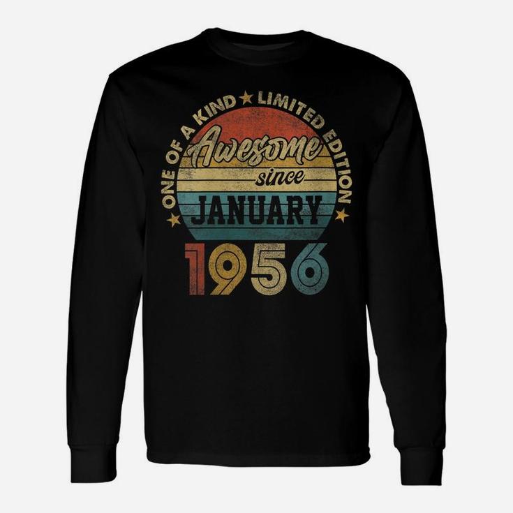 Womens January 1956 Vintage 65 Years Old Retro 65Th Birthday Gift Unisex Long Sleeve