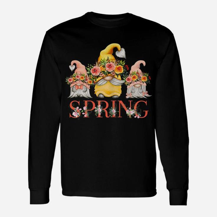 Womens Spring Flower Love With Beautiful Funny Gnomes In Nature Unisex Long Sleeve