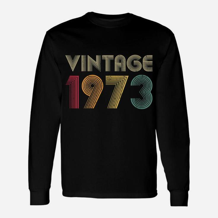 Womens Vintage 1973 47Th Birthday Gift Retro 47 Years Old Mom Dad Unisex Long Sleeve