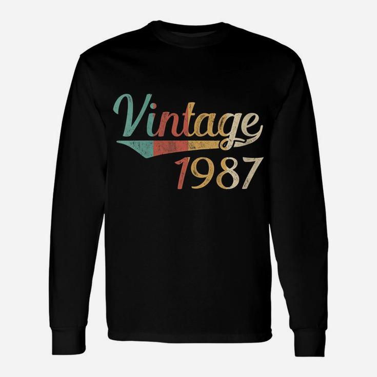 Womens Vintage 1987 33Rd Birthday Made In 1987 Unisex Long Sleeve