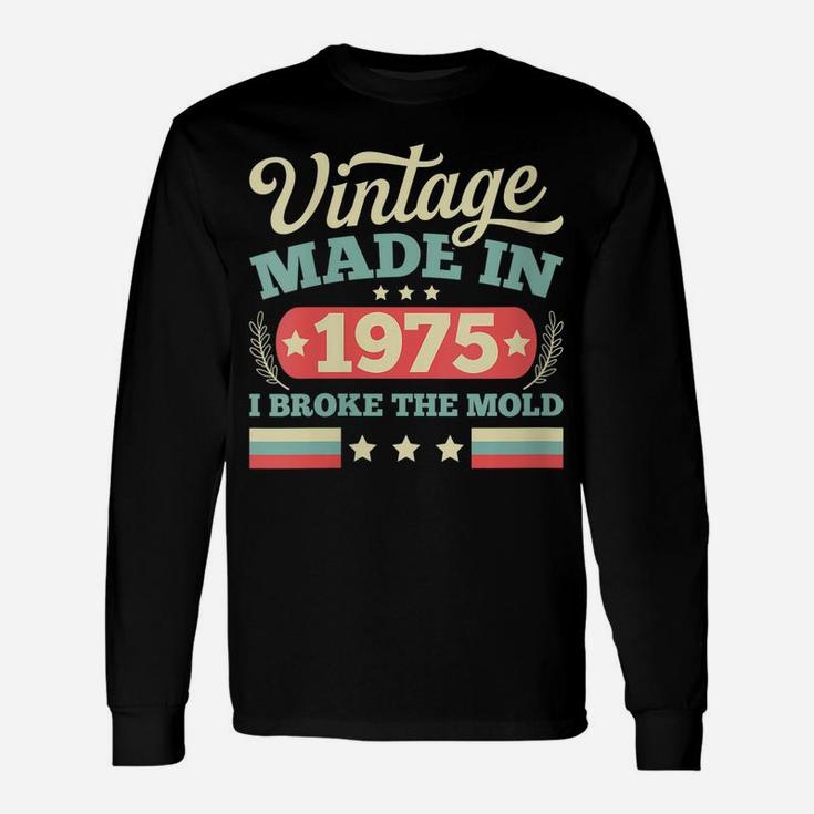 Womens Vintage Made In 1975 Birthday Gift Retro Unisex Long Sleeve