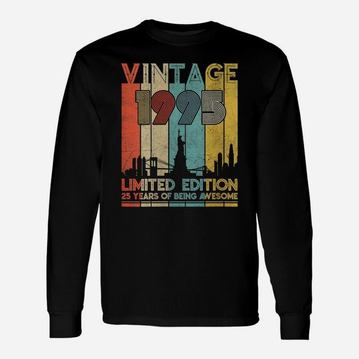 Womens Vintage Made In 1995 Shirt - 25Th Birthday 25 Years Old Gift Unisex Long Sleeve