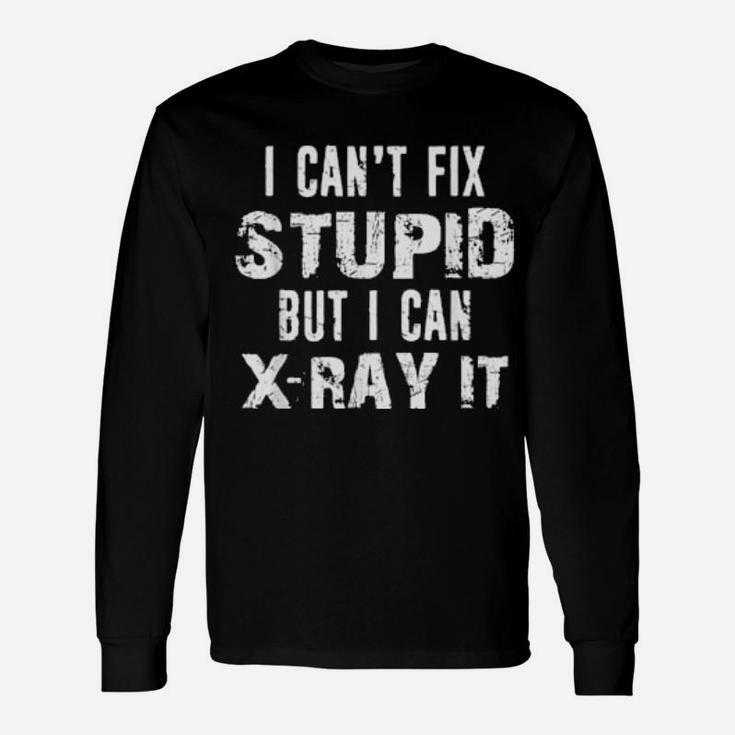 X Ray Tech Distressed Typography Long Sleeve T-Shirt