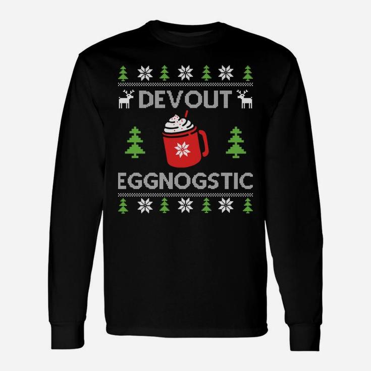 Xmas Devout Eggnogstic Eggnog Ugly Christmas Sweater Unisex Long Sleeve