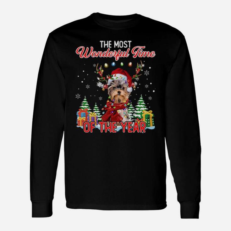 Yorkshire Terrier The Most Wonderful Time Of The Year Long Sleeve T-Shirt