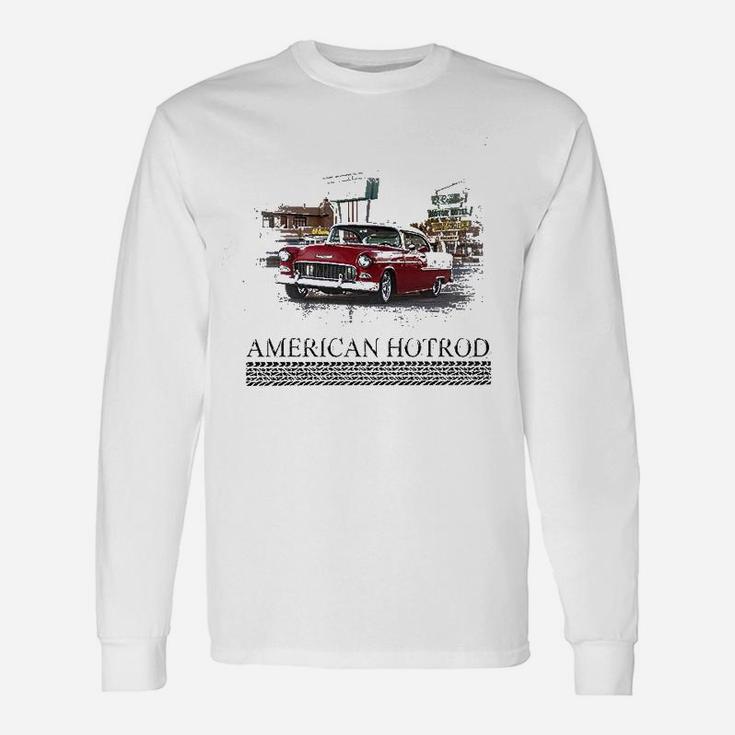 American Hotrod Muscle Car Belair Diner Motel Classic Graphic Unisex Long Sleeve