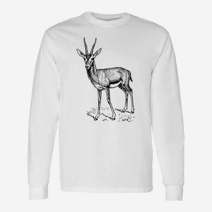 Animals Strong's Colorful Gazelle Design Printed Animals Unisex Long Sleeve