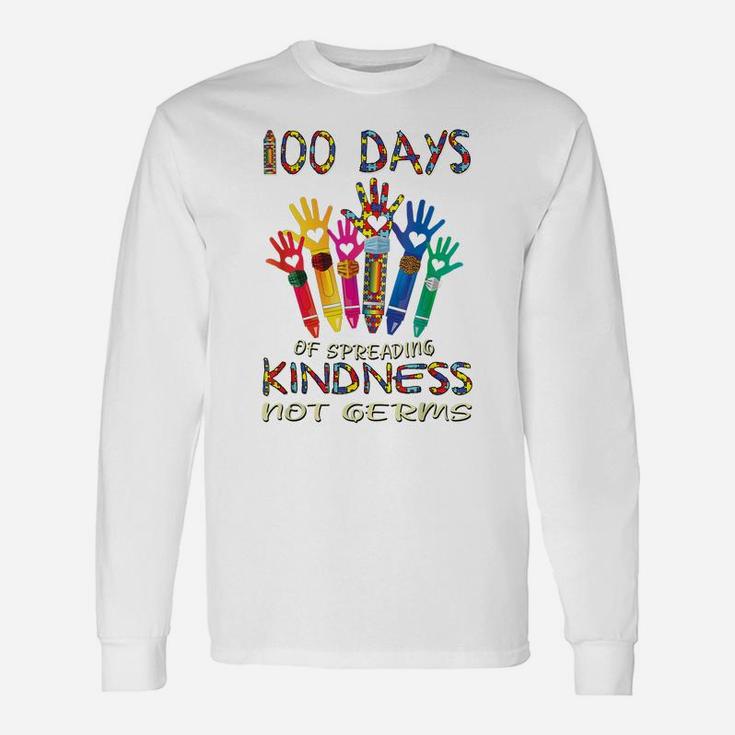 Autism Awareness 100 Days Of Spreading Kindness Not Germs Unisex Long Sleeve