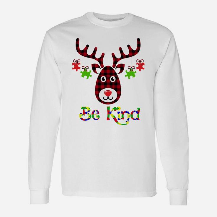 Be Kind Autism Awareness Christmas Reindeer Gifts Xmas Idea Sweatshirt Unisex Long Sleeve