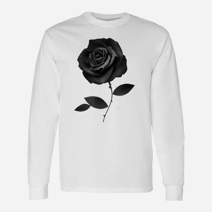 Beautiful Black Rose Flower Unisex Long Sleeve