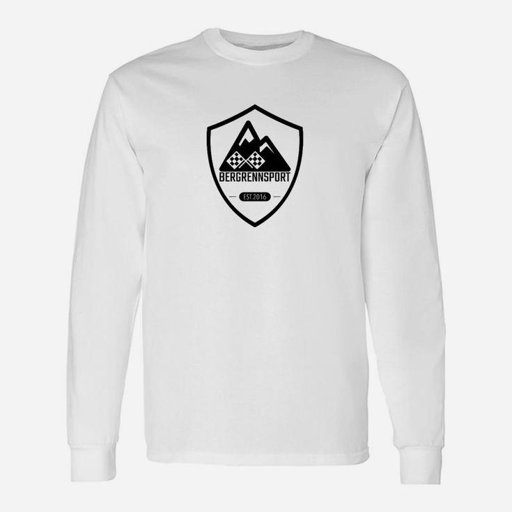 Bergsport Shield-Logo Langarmshirts für Herren in Weiß, Outdoor-Mode