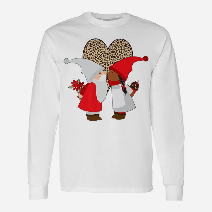 Biracial Couples Gift Valentines Ethnic Gnome Mixed Leopard Unisex Long Sleeve