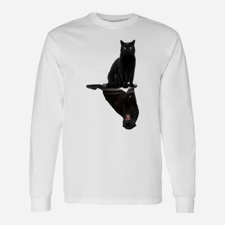 Black Cats Reflection Gift Cat Lovers Cute Black Tiger Unisex Long Sleeve