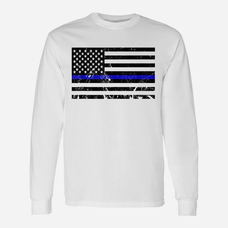 Blue Lives Matter Usa Flag Unisex Long Sleeve
