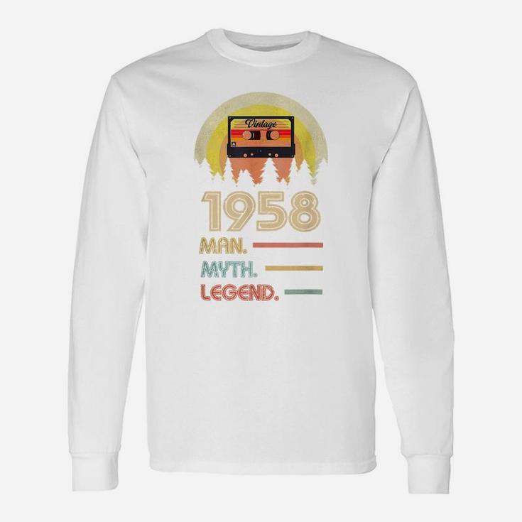 Born 1958 Man Myth Legend Birthday Gifts For 62 Years Old Unisex Long Sleeve