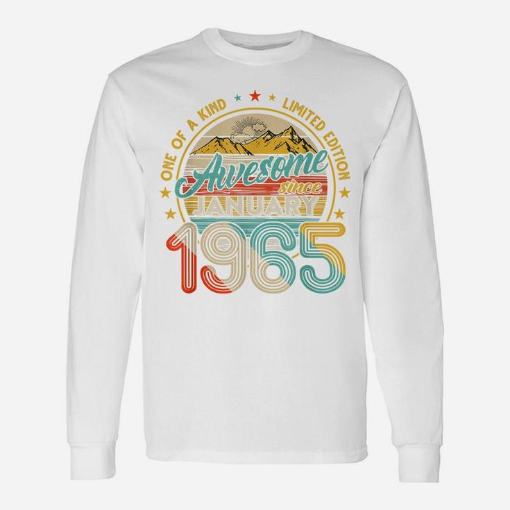 Born In January 1965 56Th Birthday Gift Retro 56 Years Old Unisex Long Sleeve