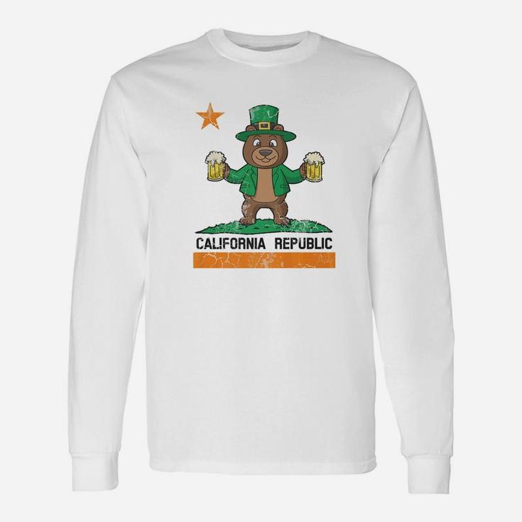 California St Patricks Day Irish Bear Leprechaun Long Sleeve T-Shirt