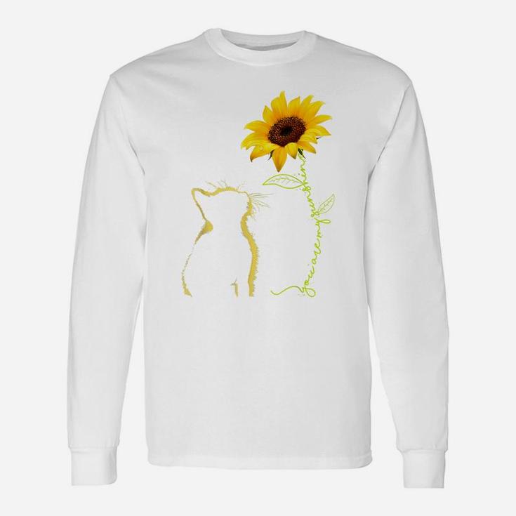 Cat You Are My Sunshine Sunflower Cat Lovers Mom Dad Gifts Unisex Long Sleeve