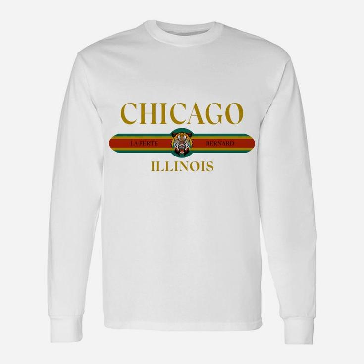 Chicago - Illinois - Fashion Design - Tiger Face Unisex Long Sleeve