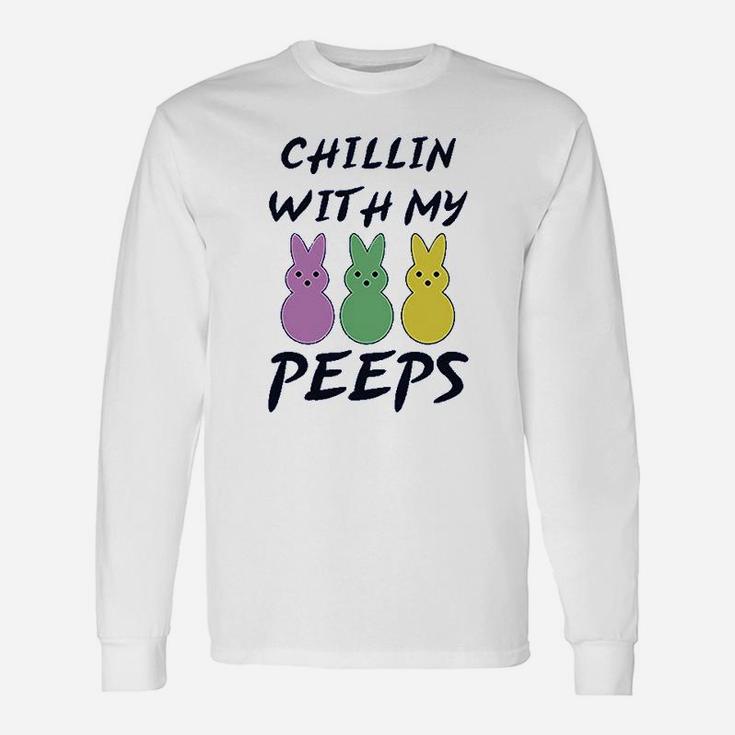 Chillin With My Peps Bunny Funny Easter Unisex Long Sleeve