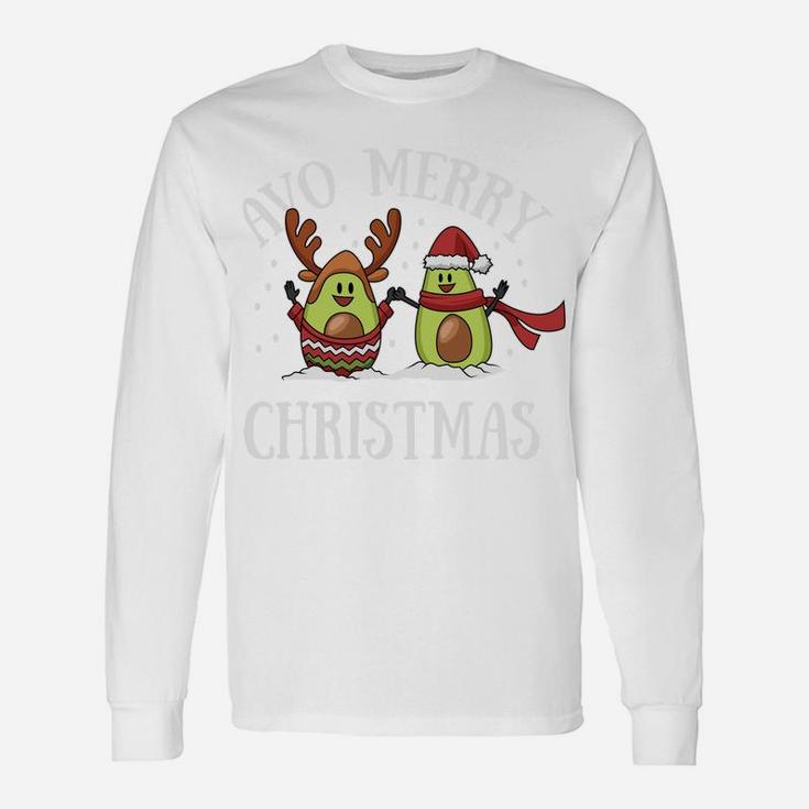 Christmas Avocado Sweatshirt Cute Vegan Vegetarian Xmas Gift Unisex Long Sleeve